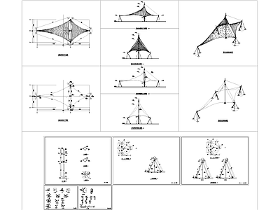 其他结构设计 张拉膜亭建筑结构 施工图