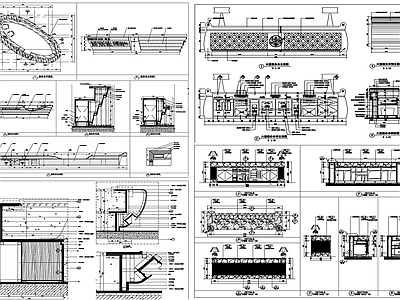 现代家具节点详图 服务台 接待台 服务台剖面图 接待台详图 施工图