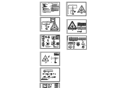 钢结构 钢桁架三角广告牌 单立柱三面广告牌 三角形广告牌 施工图