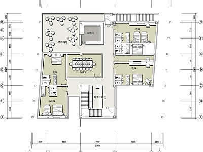 现代民宿 480平民宿平面 民宿平面布置图 民宿设计平面图 施工图