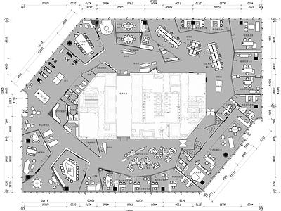 现代整体办公空间 影视公司办公室 异形空间设计 办公娱乐空间 施工图