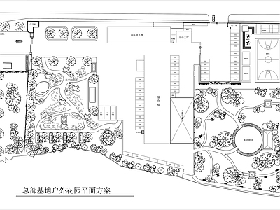 现代办公景观 厂区平面 办公楼 景观 施工图