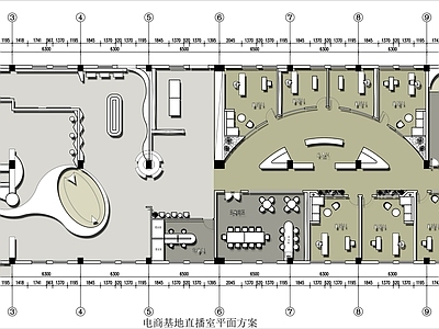 现代直播间 电商直播间平面图 企业直播间平面图 直播间平面图 施工图