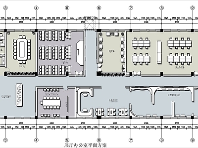 现代整体办公空间 510平办公空间 企业办公空间平面 办公室平面图 施工图