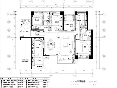 电气图 住宅家装样板间 室内 施工图