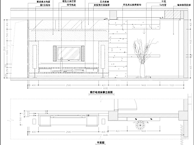 其他墙面节点 电视 施工图