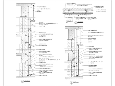 现代墙面节点 隔音软包墙身大样 施工图