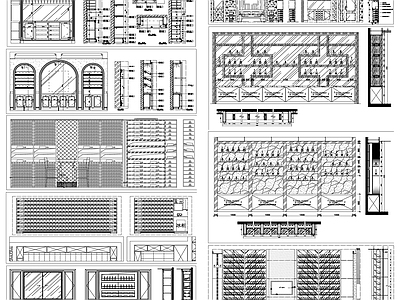 现代柜子 酒柜 酒窖 酒架 酒窖设计 酒柜设计 施工图