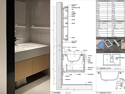 现代家具节点详图 洁柜深化图 洁具图纸 卫浴柜节点图 洗手盆图纸 施工图