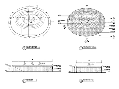 现代简约商业景观 异形水钵水景详图 施工图
