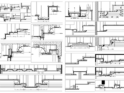 现代吊顶节点 天剖面 吊顶剖面 天节点 天吊顶 施工图