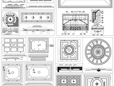 现代吊顶节点 天节点 吊顶剖面 天剖面 天吊顶 施工图