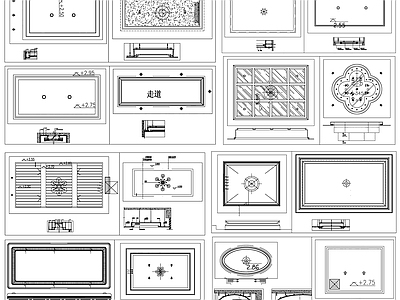 现代吊顶节点 天吊顶 天剖面 吊顶剖面 天节点 施工图