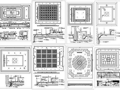 现代吊顶节点 天节点 吊顶剖面 天剖面 天吊顶 施工图