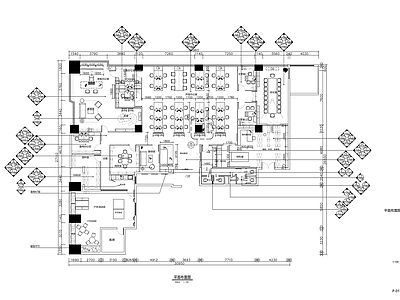 现代整体办公空间 设计办公室室内施 施工图