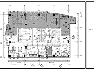 现代整体办公空间 办公楼16层内装 施工图