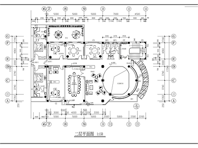 现代整体办公空间 办公楼装修图 施工图