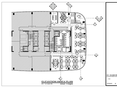 现代整体办公空间 4246办公层 施工图