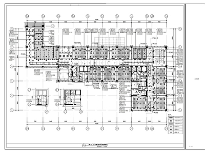 现代整体办公空间 办公档案大楼内装 施工图