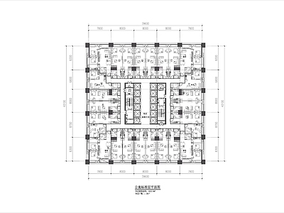 现代办公楼建筑 平面 施工图