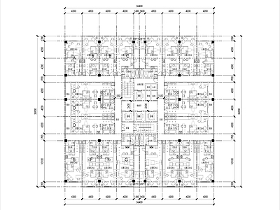 现代办公楼建筑 办公平面 公寓平面 施工图