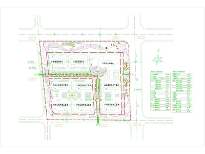 现代其他景观 厂区规划 绿化 总平面 施工图