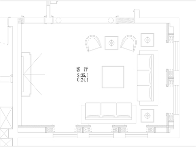 欧式客厅 挑空 施工图