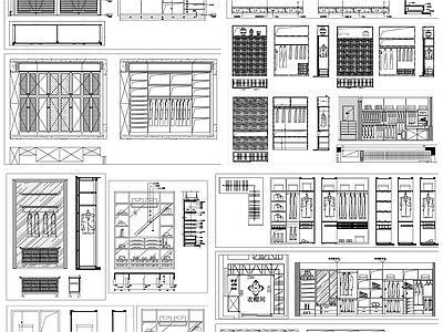现代柜子 设计 衣帽柜 剖面 素材 施工图
