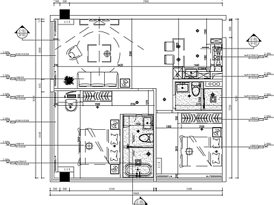 简约客厅 小户型 客餐厅立面图 施工图