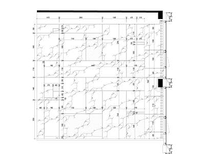 现代背景墙 采光井错拼石材 施工图