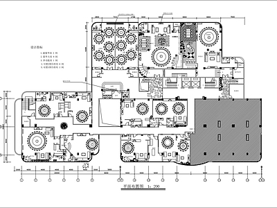 中式中餐厅 餐厅设计平面图 餐厅包厢设计 施工图