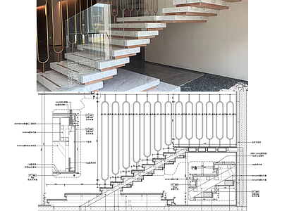 现代楼梯节点 图 施工图
