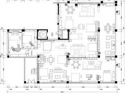 现代其他商业空间 家具展厅设计平面 家具平面图 家具展厅平面图 施工图