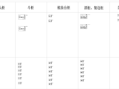 现代柜子 移衣帽间 电视柜柜 酒柜书柜头柜 斗柜梳妆台茶几 施工图