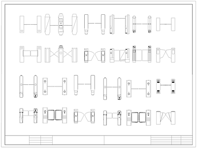 现代门 闸机 闸 禁机 自动 感应 施工图