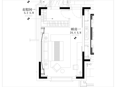 新中式卧室 大 施工图