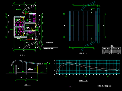 现代其他景观 现代弧线造型公厕 异形造型公厕 施工图