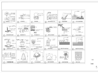 现代设计说明 绿化 种植施工做法详图 种植施工说明 施工图