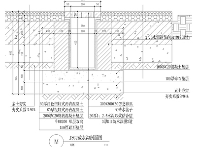 景观节点 截水沟 水沟 排水沟 施工图