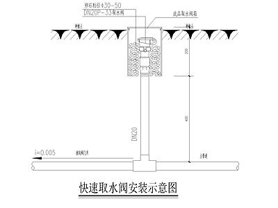 给排水节点详图 绿化浇灌 绿化灌溉 快速取水阀 取水阀 灌溉安装大样 施工图