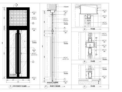 现代新中式门节点 不锈钢节点 玻璃节点 施工图