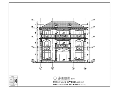 欧式其他建筑 三层欧式别墅 施工图