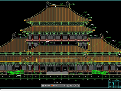 中式古建 寺庙 大雄宝殿 宗教建筑 施工图