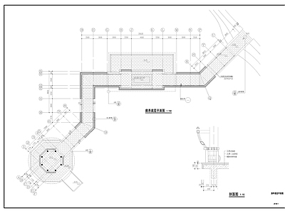 景观节点 重檐景观亭 带结构 带大样 景观长廊 施工图