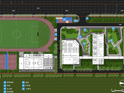 现代校园景观 小学 景观 施工图