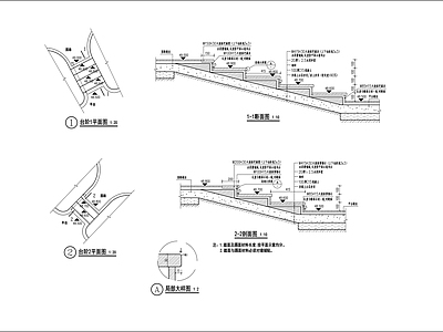 景观节点 台阶做法台阶大样 施工图
