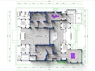 现代展厅 1500㎡ 党建展厅 施工图