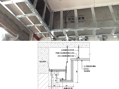 现代简约吊顶节点 天盒节点 轻钢龙骨 石膏板 施工图