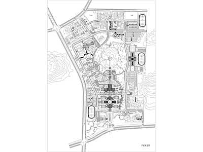 现代校园景观 大学规划图 施工图