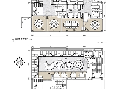 现代中餐厅 600㎡两层 特色餐厅 施工图